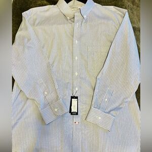 Cremieux Advanced Generation Dress Shirt Blue Multi Color Size 17 1/2 -33 NWT